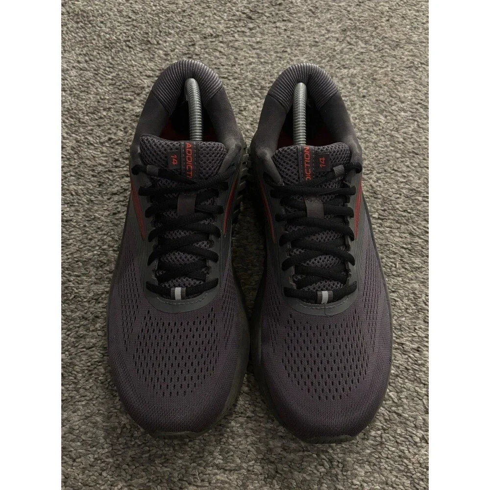 Brooks Addiction‎ 14 Running Shoes Mens 9.5 Grey Red Narrow 1103171B066